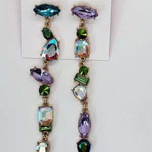 Betsey Johnson Mixed Stone Linear Earrings